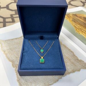 Missoma Lucy Williams Malachite Sterling Silver 18k Set NECKLACE Bracelet